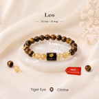 Leo Zodiac Tiger Eye & Citrine Bracelet