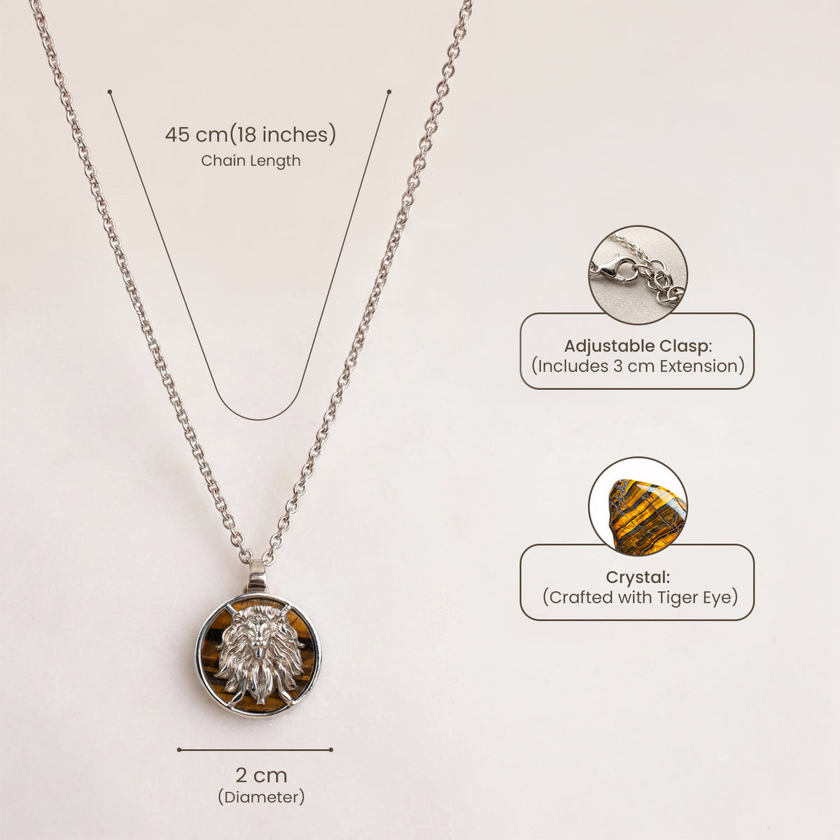 Leo Pendant with Tiger Eye