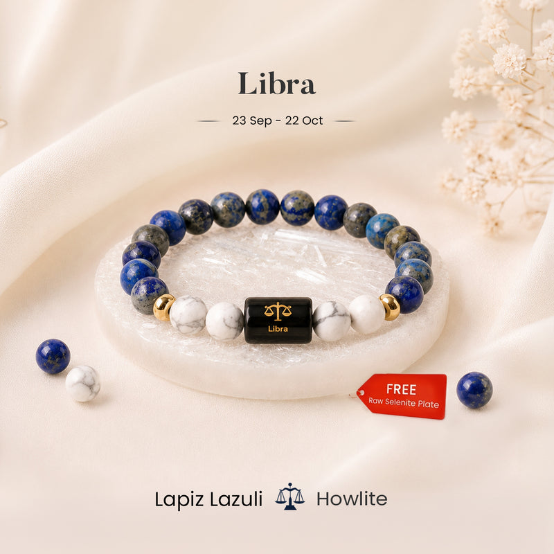 Libra Zodiac LapisLazuli & Howlite Bracelet
