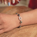 Psychic Number 4 Rahu Crystal Bracelet with FREE Raw Selenite Plate