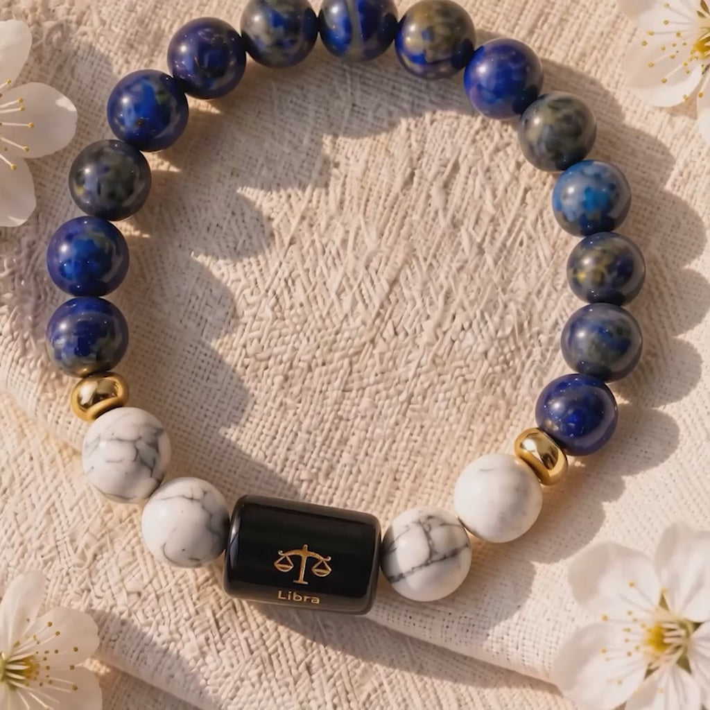 Kashi Rinmukteshwar Siddh Libra Zodiac Bracelet With FREE Raw Selenite Plate
