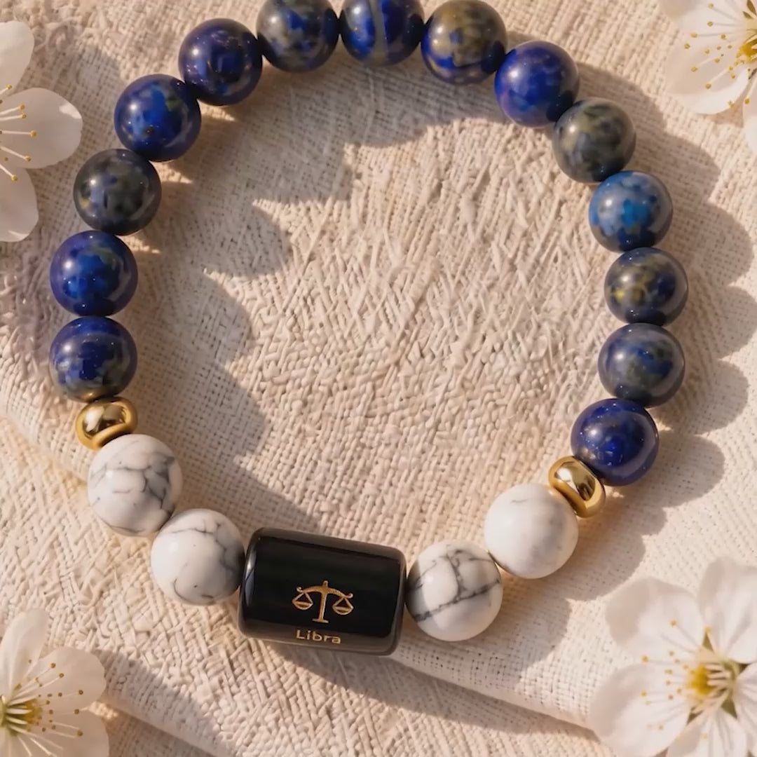 Kashi Rinmukteshwar Siddh Libra Zodiac Bracelet With FREE Raw Selenite Plate