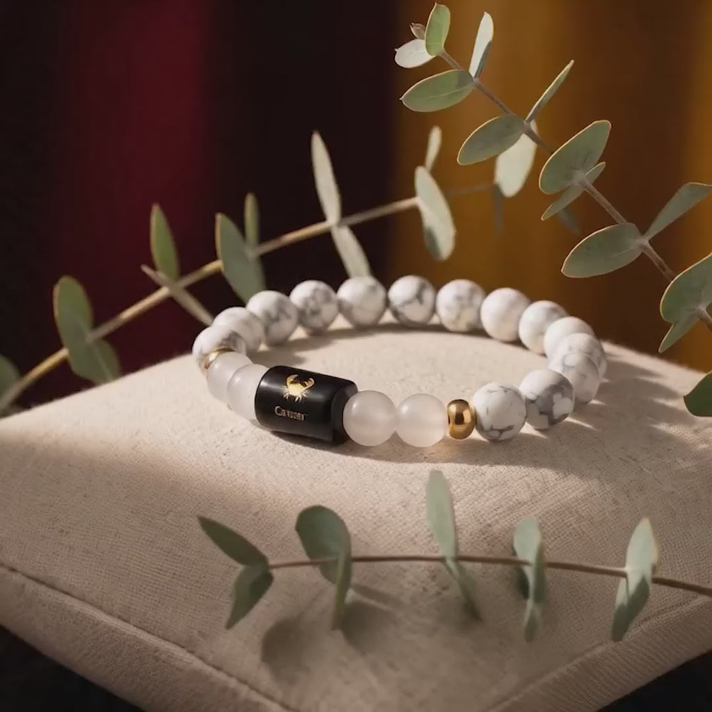 Kashi Rinmukteshwar Siddh Cancer Zodiac Bracelet With FREE Raw Selenite Plate