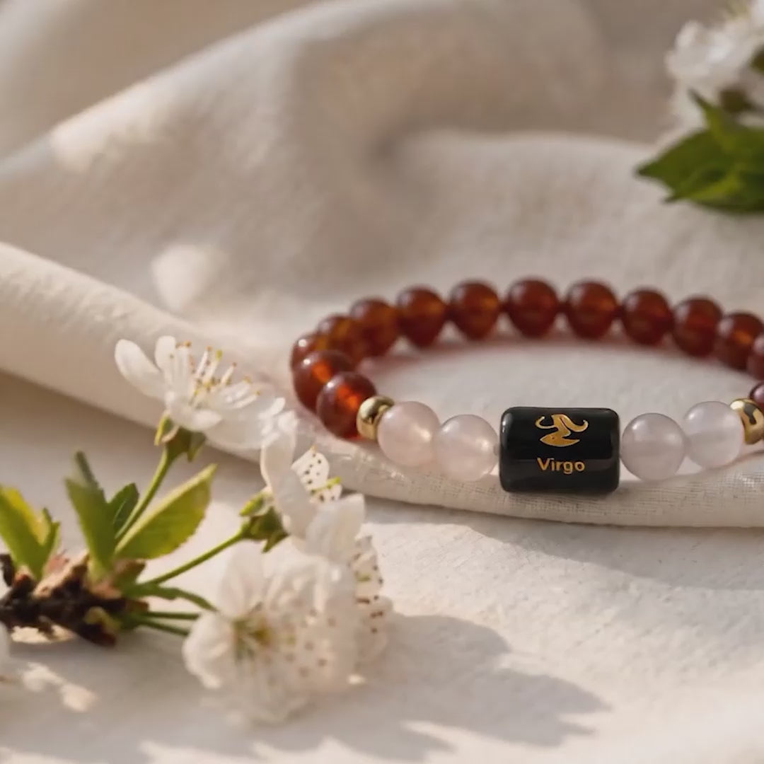 Kashi Rinmukteshwar Siddh Virgo Zodiac Bracelet With FREE Raw Selenite Plate