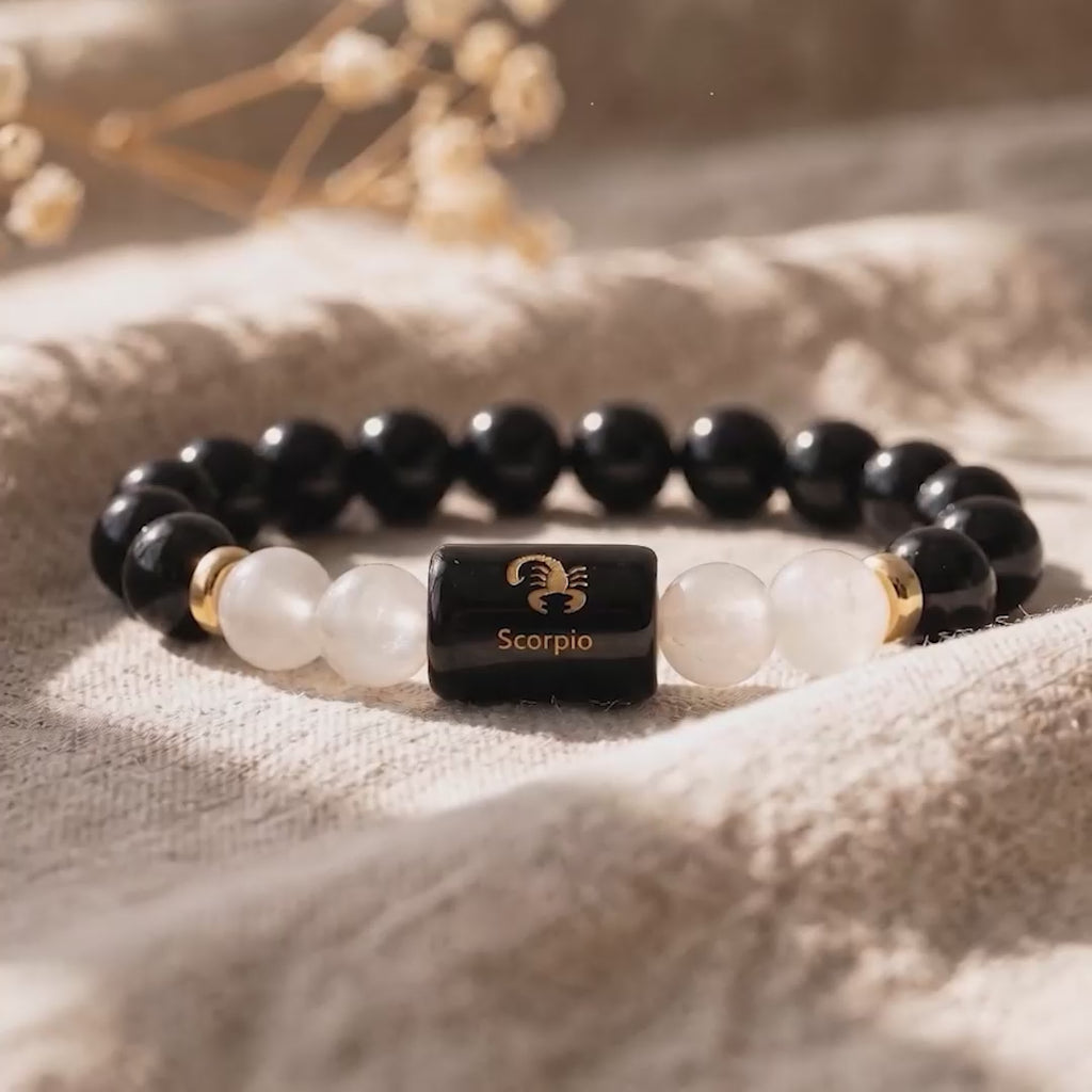 Kashi Rinmukteshwar Siddh Scorpio Zodiac Bracelet With FREE Raw Selenite Plate