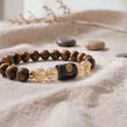 Kashi Rinmukteshwar Siddh Leo Zodiac Bracelet With FREE Raw Selenite Plate