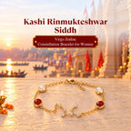 Kashi Rinmukteshwar Siddh Virgo Zodiac Constellation Bracelet with Free Raw Selenite Plate