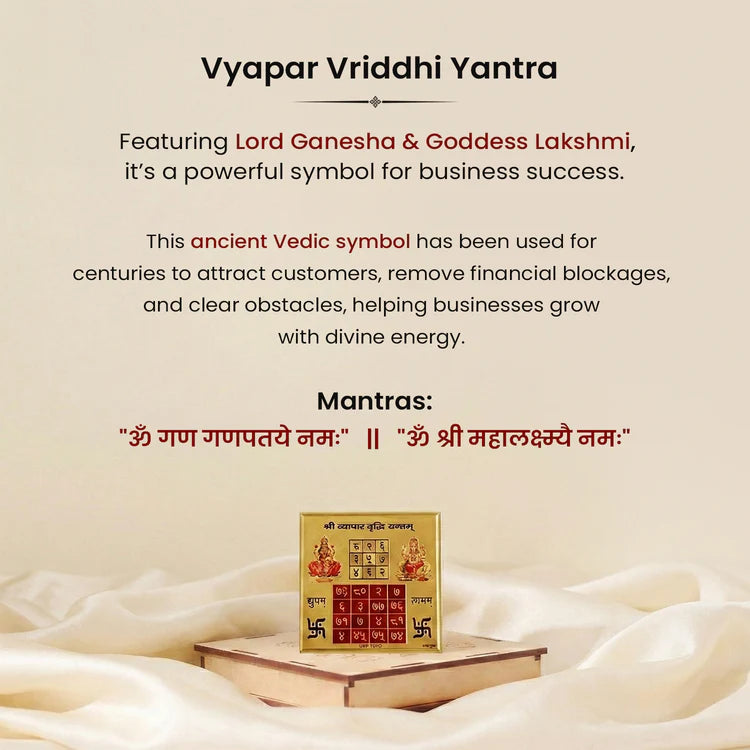 Vyapar Vriddhi Yantra on Raw Pyrite Frame